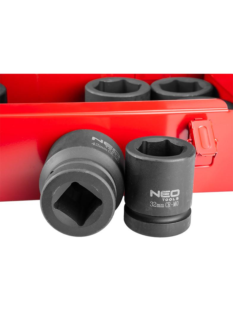 Nasadki udarowe 1", 27-50 mm, zestaw 9 szt.