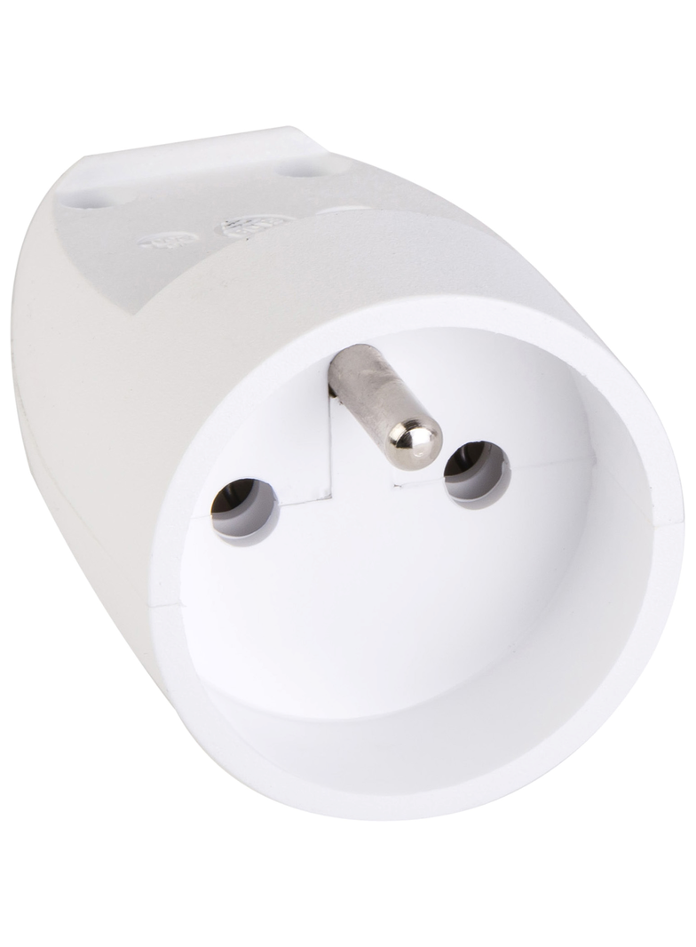 Gniazdo przenośne 1-krotne 2P+PE, biały