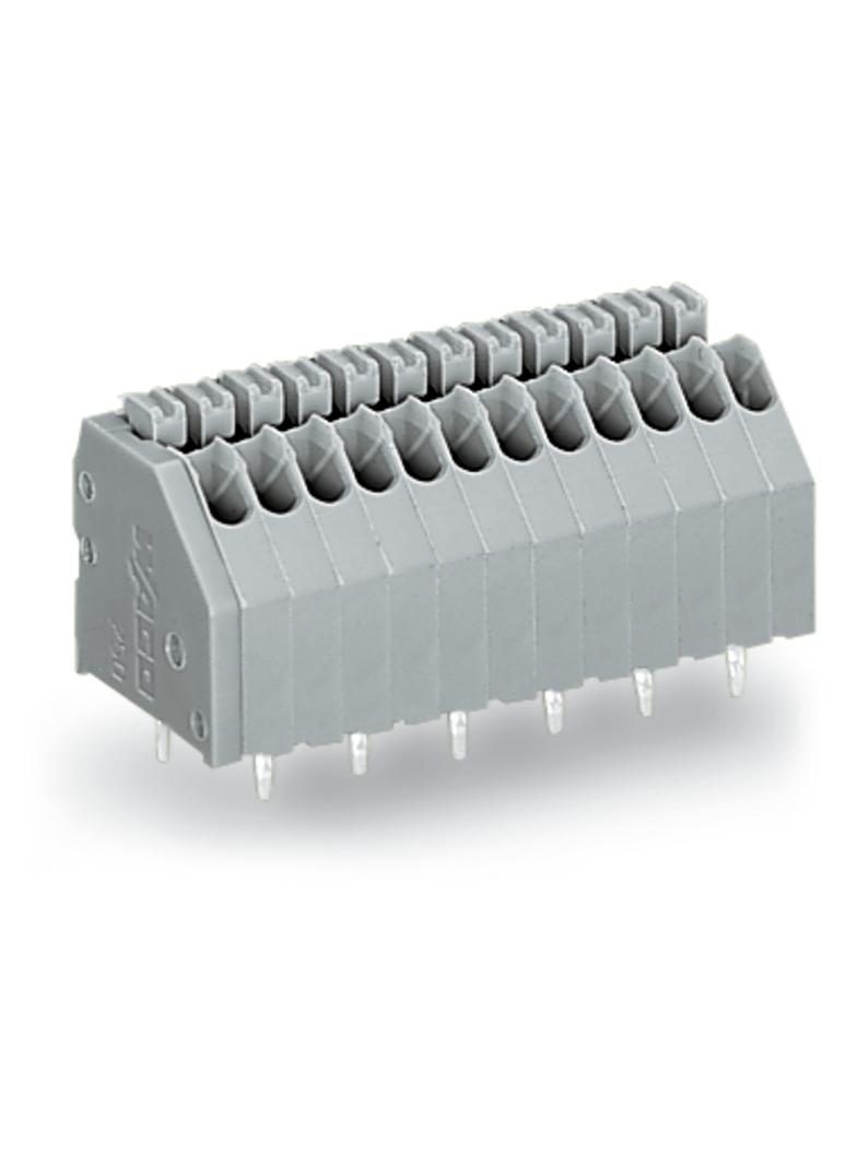 listwa zaciskowa do pł. drukowanych 18-bieg. szara raster 2,54 mm