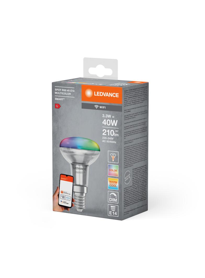 Żarówka LED E14 R50 3,3W = 40W 210lm RGB CCT 45° SMART+ WIFI Ściemnialna 4058075609556 LEDVANCE
