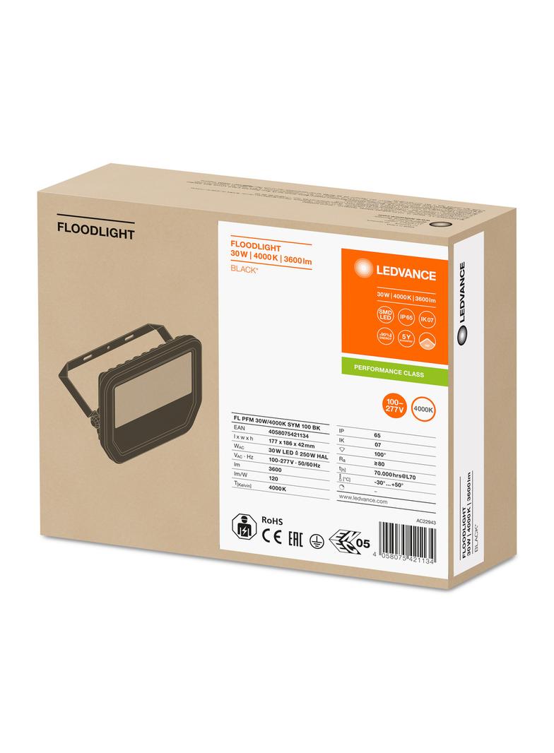 Naświetlacz FLOOD LED PERFORMANCE 30W 4000K SYM 100 black