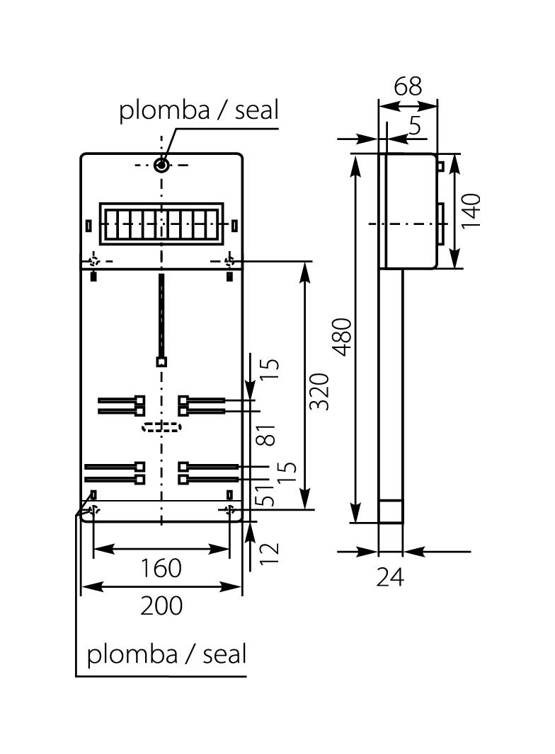 Tablica licznikowa TLR-3F (N+PE) 10.1 46032 OPATÓWEK