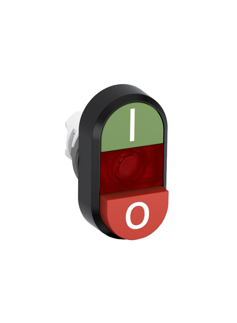 Przycisk podwójny I-0 czerwone pole podświetlany MPD13-11R