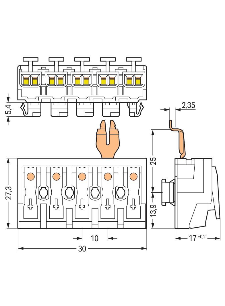 złączka zasilająca 5-biegunowa