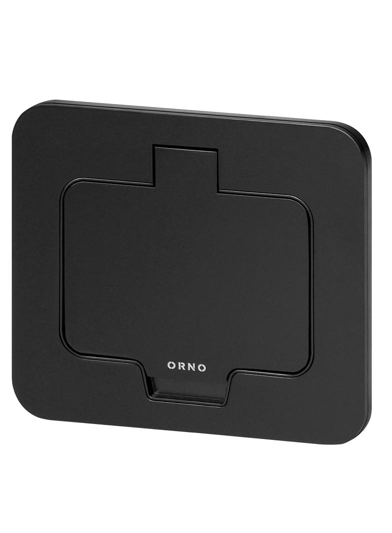 Hermetyczne gniazdo elektryczne prostokątne IP55 kąt otwarcia 110st. czarne OR-GM-9031/B ORNO