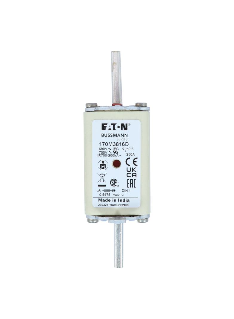 FUSE 250A 690V aR DIN 1 HSDNH Wkładka szybka 250A 690V aR DIN 1 podwójny wskaźnik 170M3816D EATON