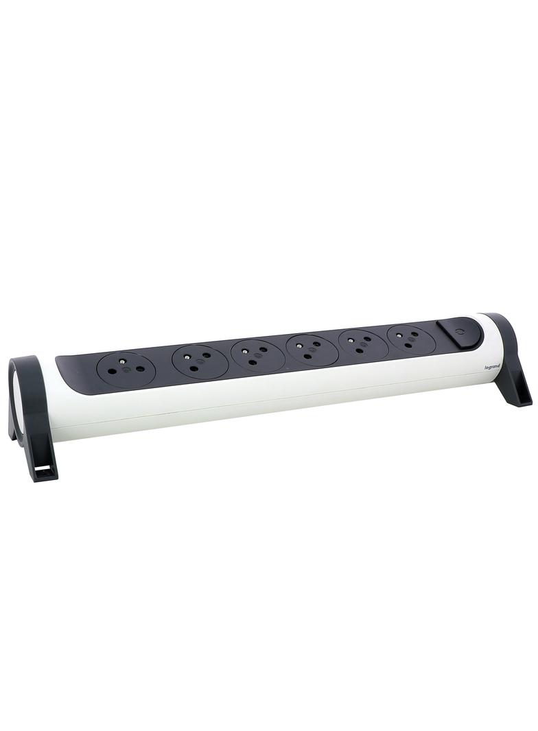 PRZEDŁUŻACZ PREMIUM, OBROTOWY, 6X2P+Z, BEZ PRZEWODU (WIELOGNIAZDOWY BLOK PRZENOŚNY) - BIAŁY/GRAFITOW