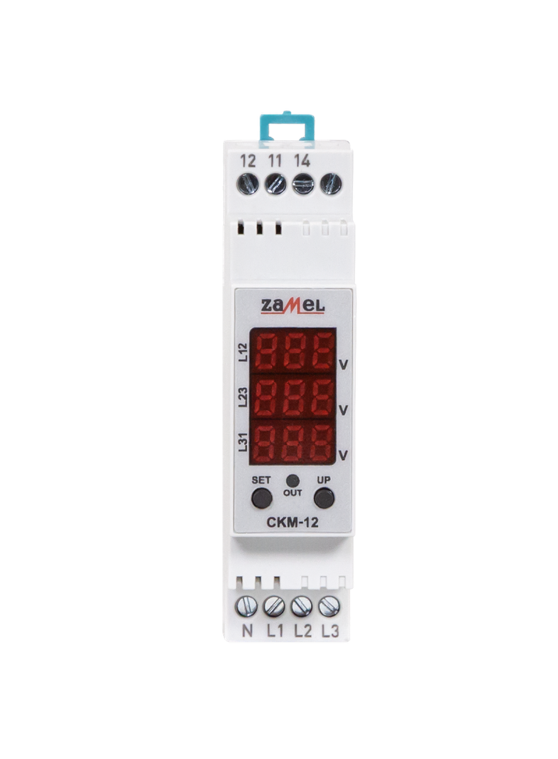 CZUJNIK KOLEJNOŚCI I ZANIKU FAZ Z WSKAŹNIKIEM NAPIĘCIA, CYFROWY, TRUE RMS, 3x230V AC, NASTAWA PROGU