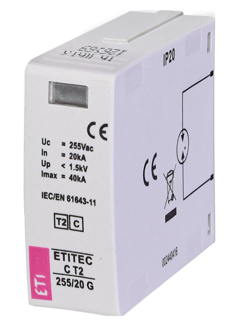 Moduł wymienny ogranicznika przepięć T2 (C) MOD.TEC C T2 255/20 G 002440416 ETI