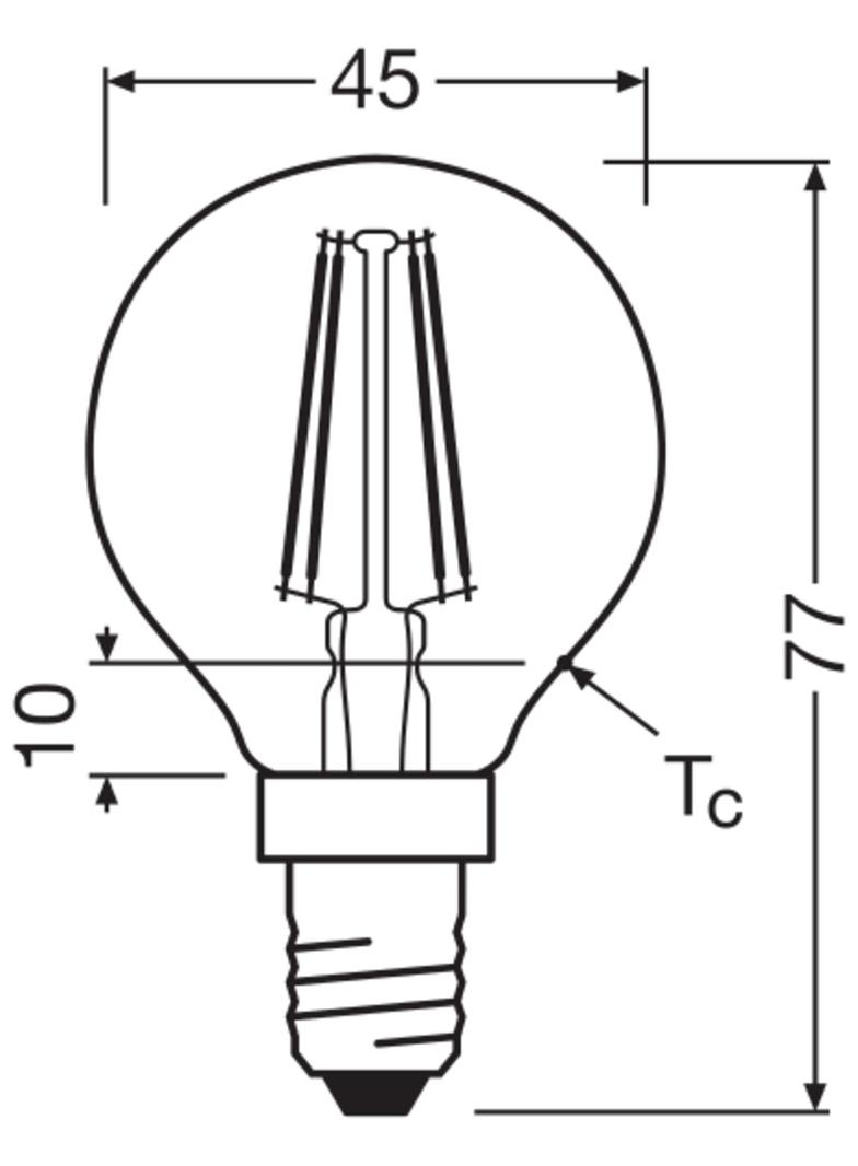 Lampa LED Vintage 1906 CL P Filament szkło przezroczyste GOLD 35 non-dim 4W 825 E14