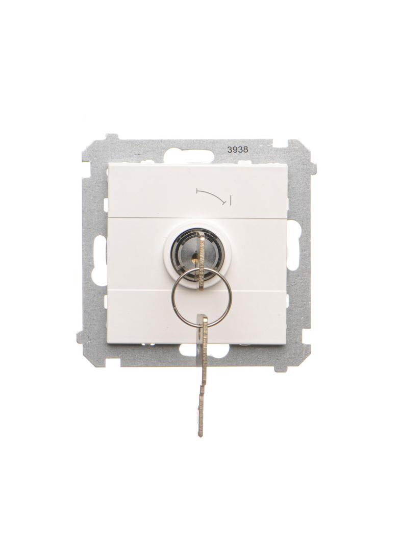 Simon 55 Łącznik na kluczyk chwilowy – Przycisk zwierny 2 pozycyjny /0-I/ styk N/O 5A Biały mat