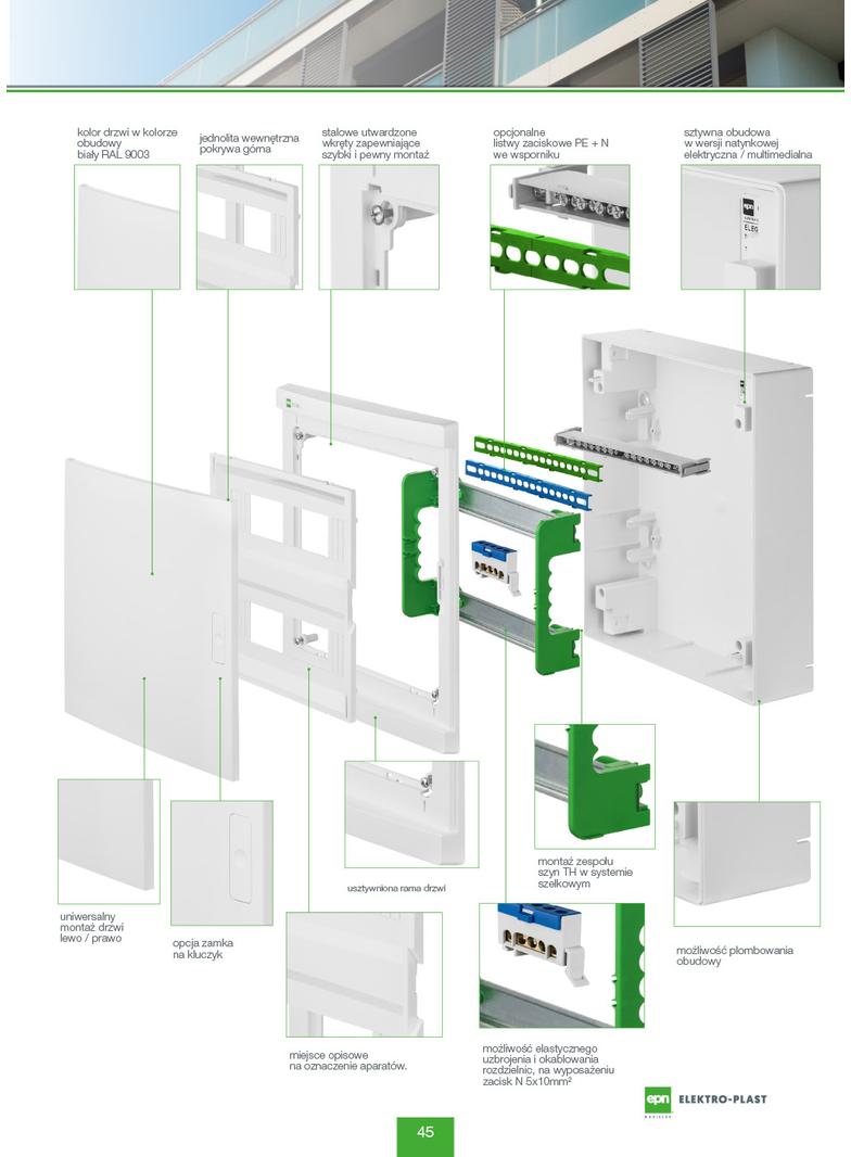 Rozdzielnica ELEGANT 2x12 PE+N - NOWA IP 40 biała