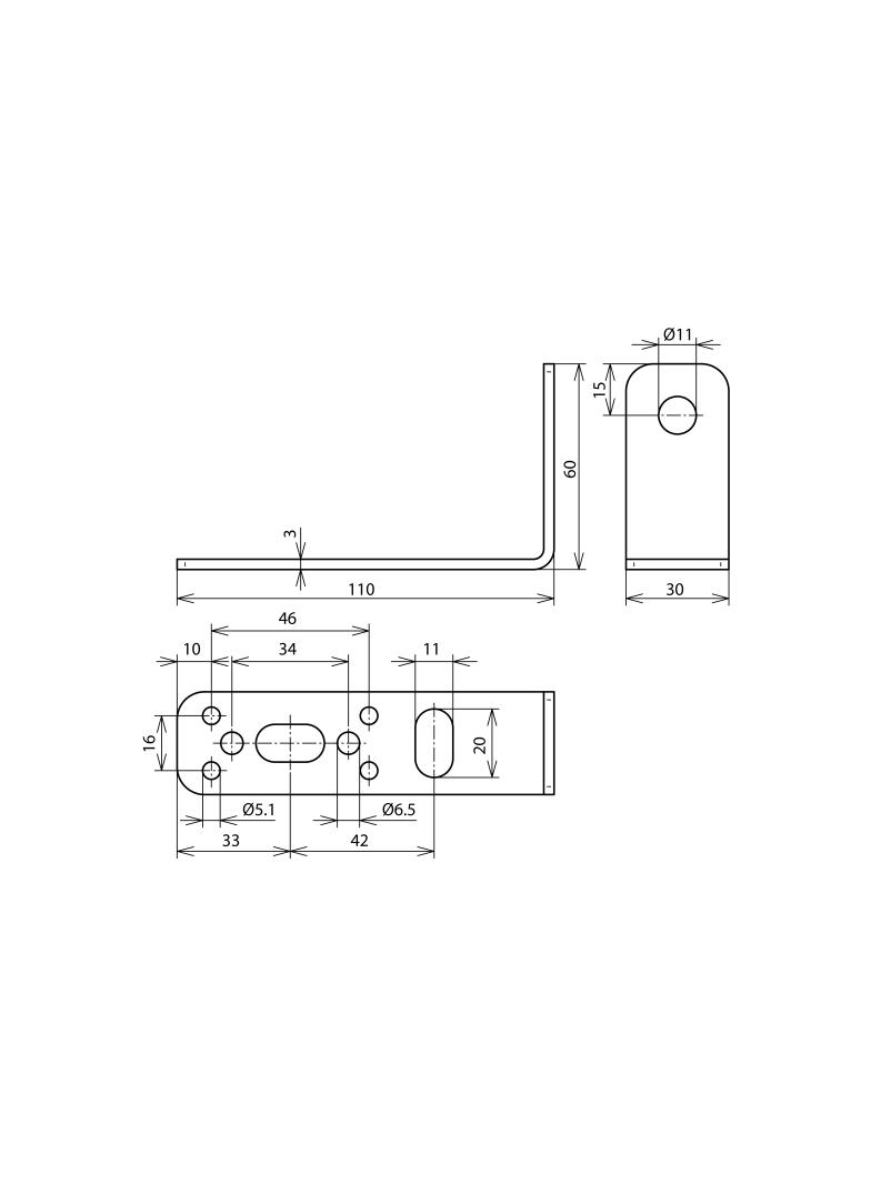 Element mocujący narożny z bolcem mocującym (nr kat. 106301), kąt 90 st., stal nierdzewna NIRO