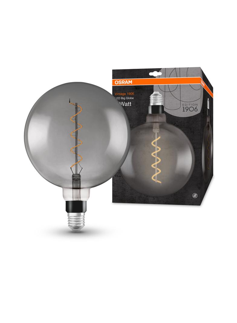 Lampa LED Vintage 1906 CL GLOBE200 Filament szkło przezroczyste SMOKE 12 non-dim 5W 818 E27