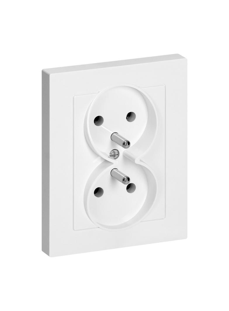 Gniazdo podwójne podtynkowe 2x2P+Z Malta, 16A, 250V, PT-6M, biały FMS-106/W ORNO