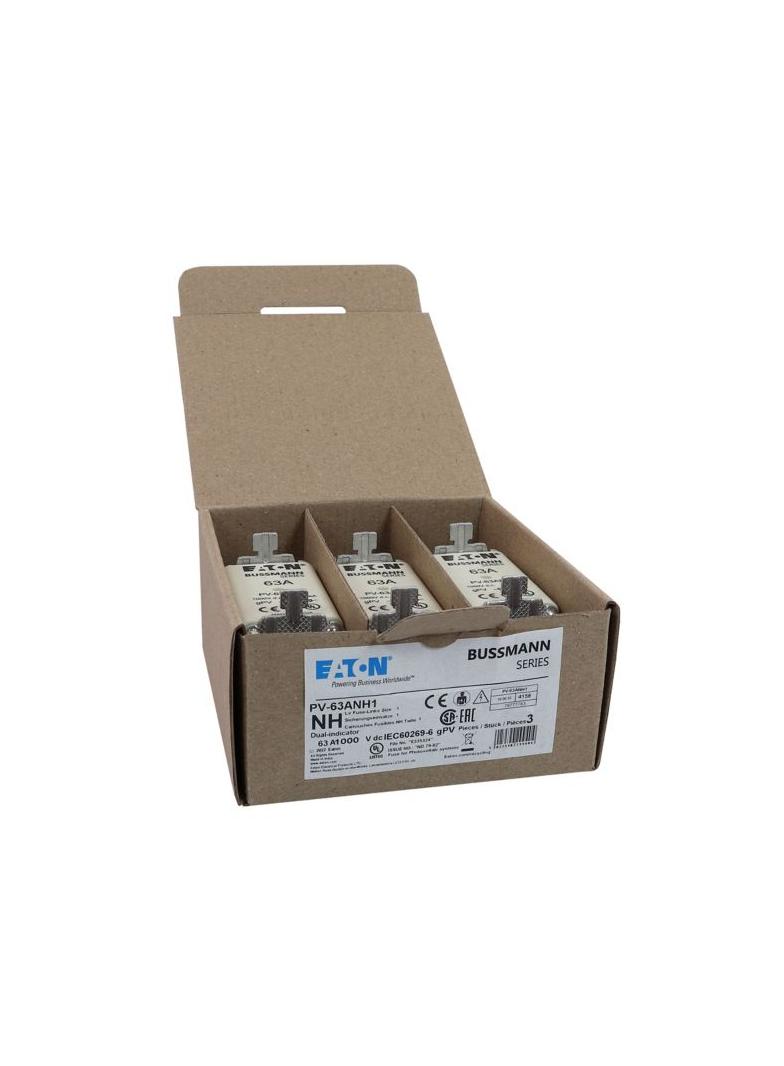 PV-63ANH1 Wkładka PV NH 63A 1000V DC PV rozmiar 1 podwójny wskaźnik PV-63ANH1 EATON