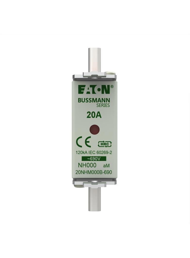 NH FUSE 20AMP 690V aM SIZE 000 Wkładka NH000 20A 690V AM podwójny wskaźnik 20NHM000B-690 EATON