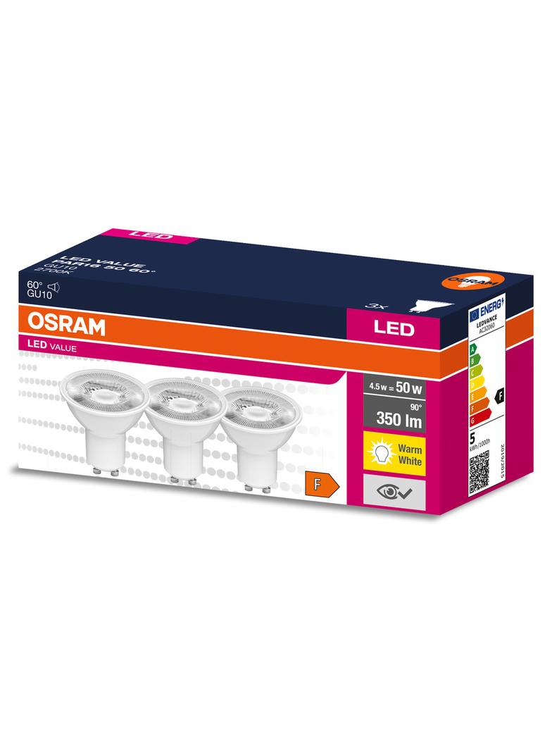 Lampa LED VALUE PAR16 50 60 4,5W/827 230V GU10 FS3 OSRAM