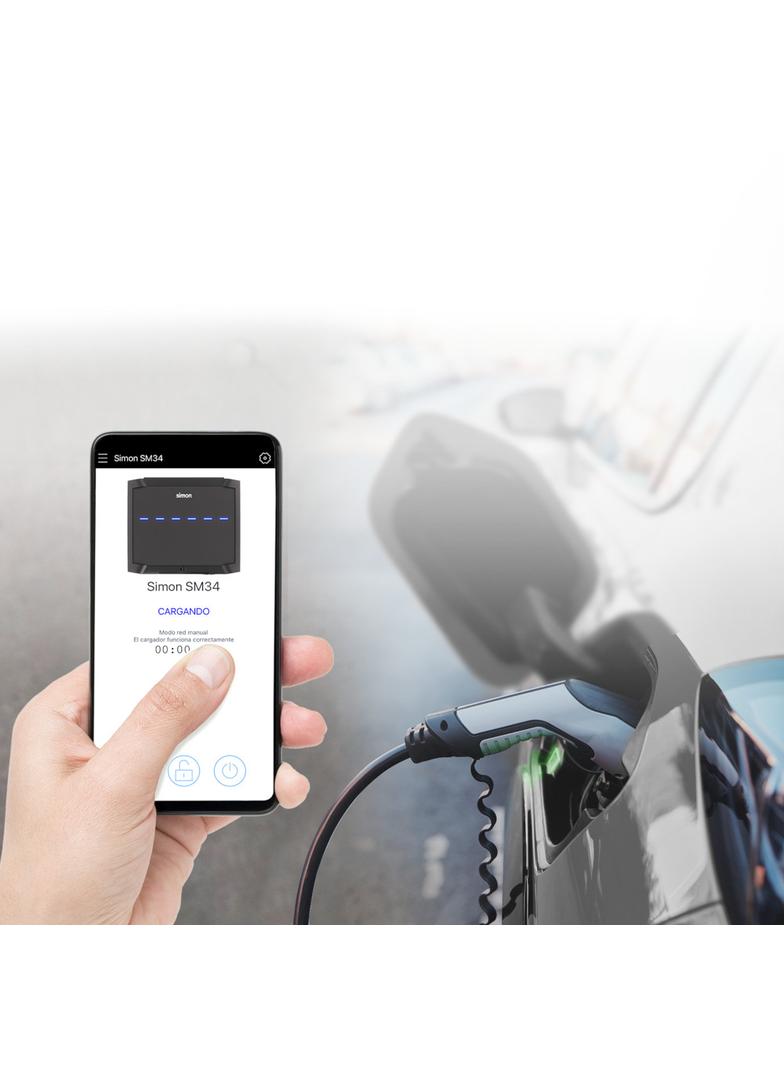 Simon SM34 Residential, gniazdo T2, 7,4 kW, jednofazowa + Bluetooth