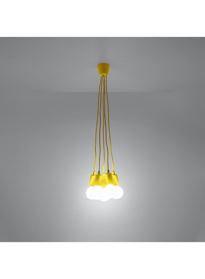 Sollux Lampa wisząca DIEGO 5 żółta SL.0580