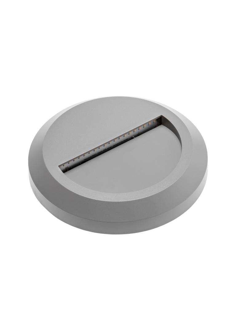 OPRAWA SCHODOWA LED SILVER OD, 2W, 100LM, AC220-240V, 50/60HZ, KĄT ŚWIECENIA 120*, IP65, OKRĄGŁY, CI