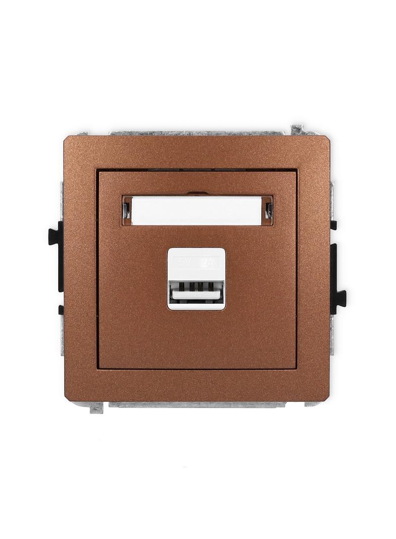 DECO Ładowarka USB pojedyncza USB A, 10W max., 5V, 2A brązowy metalik 9DCUSB-3 KARLIK
