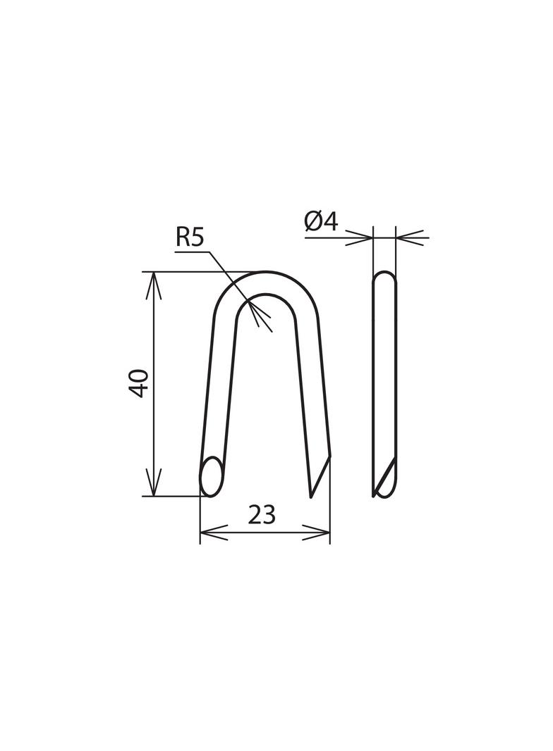 Klamra do drutu 10 mm, dł. 40 mm, St/tZn