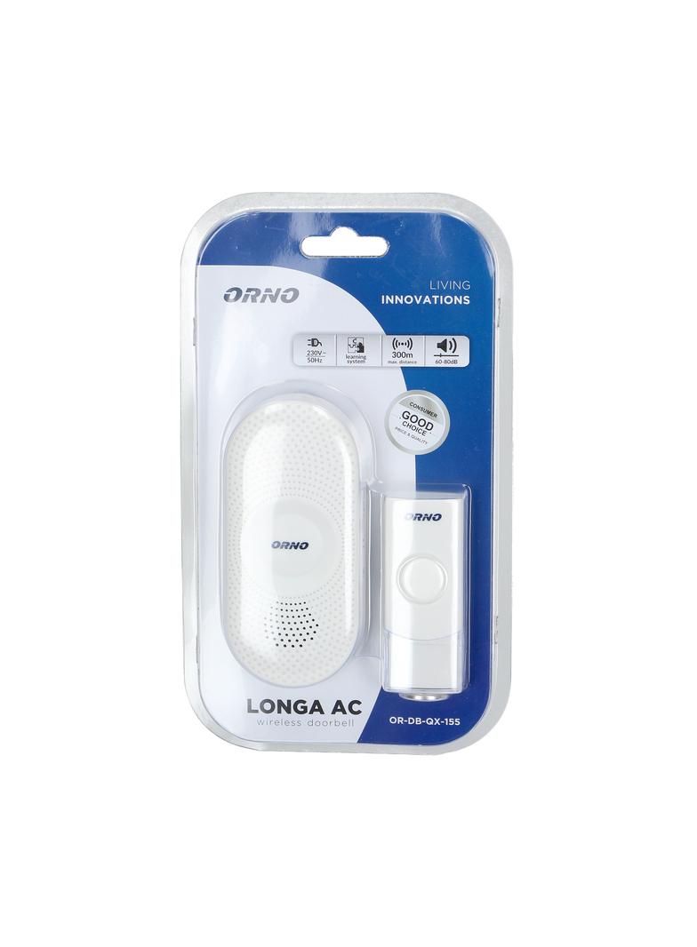 Dzwonek bezprzewodowy Longa AC sieciowy learning system 36 dźwięków 300m OR-DB-QX-155 ORNO