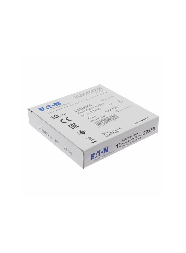 C22M50S Wkładka cylindryczna z wybijakiem 22x58 50A AM 690V AC C22M50S EATON