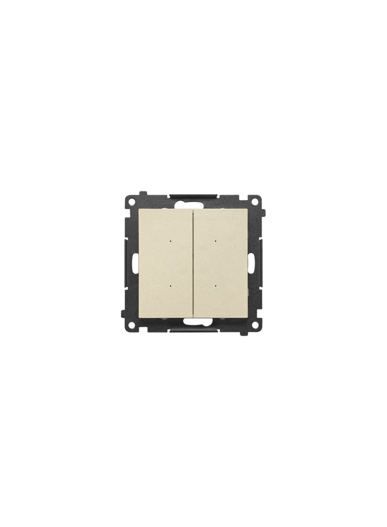 Simon 55 SWITCH D – Sterownik przyciskowy oświetleniowy podwójny sterowany smartfonem Szampański mat TEW2W.01/144 KONTAKT
