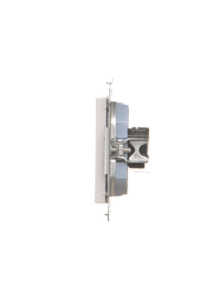 Simon 55 Gniazdo komputerowe RJ45 kategoria 5e + telefoniczne RJ12 Jasnoszary mat T5F.01/114 KONTAKT