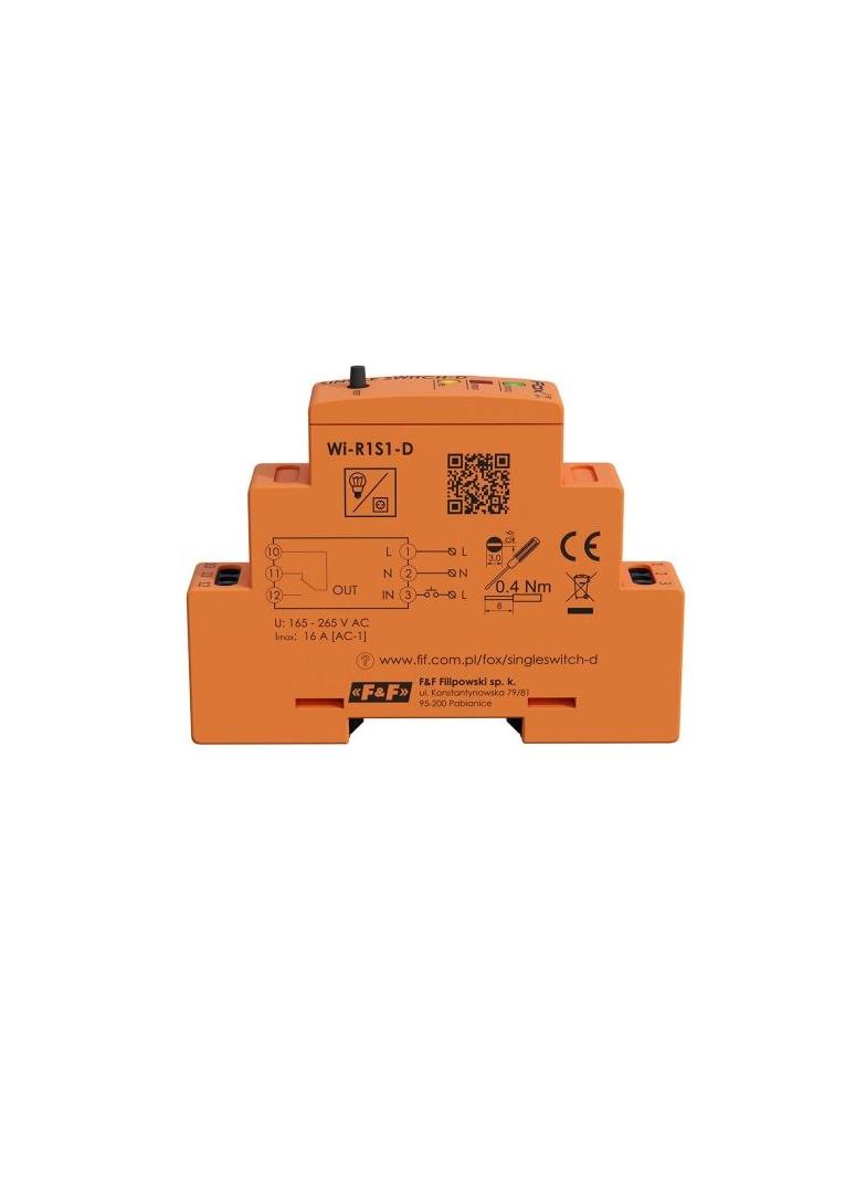 SINGLE SWITCH Pojedynczy przekaźnik Wi-Fi 230V NA SZYNE DIN WI-R1S1-D F&F