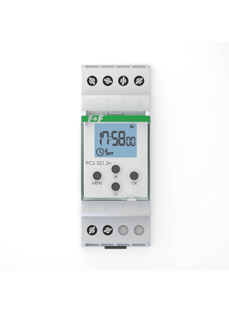 Zegar sterujący programowalny tygodniowy, 1-kanałowy - programowalny przez NFC, z podświetleniem