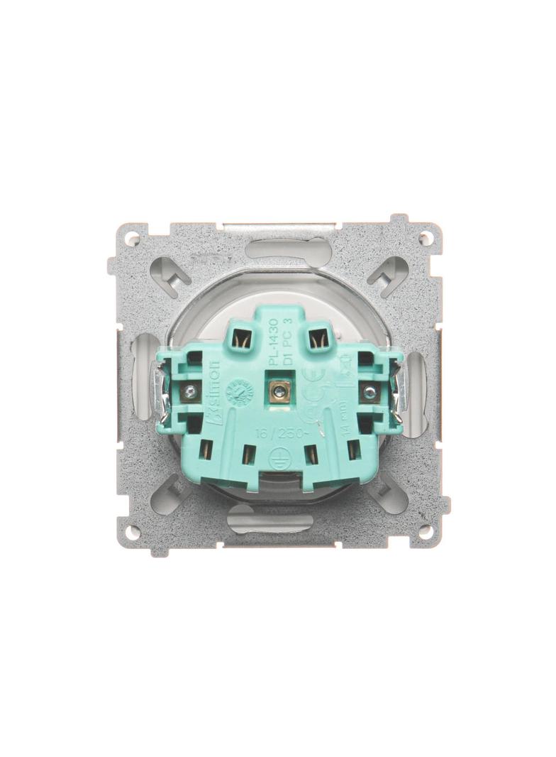 Simon Basic Gniazdo wtyczkowe z uziemieniem bryzgoszczelne IP44 16A 250V zaciski śrubowe biały BMGZ1B.01/11 KONTAKT