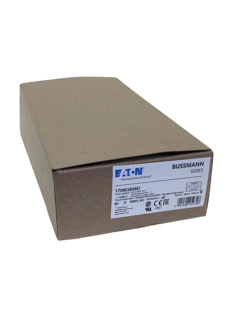 FUSE 40A 690V aR DIN 1 HSDNH Wkładka szybka 40A 690V aR DIN 1 podwójny wskaźnik 170M3808D EATON