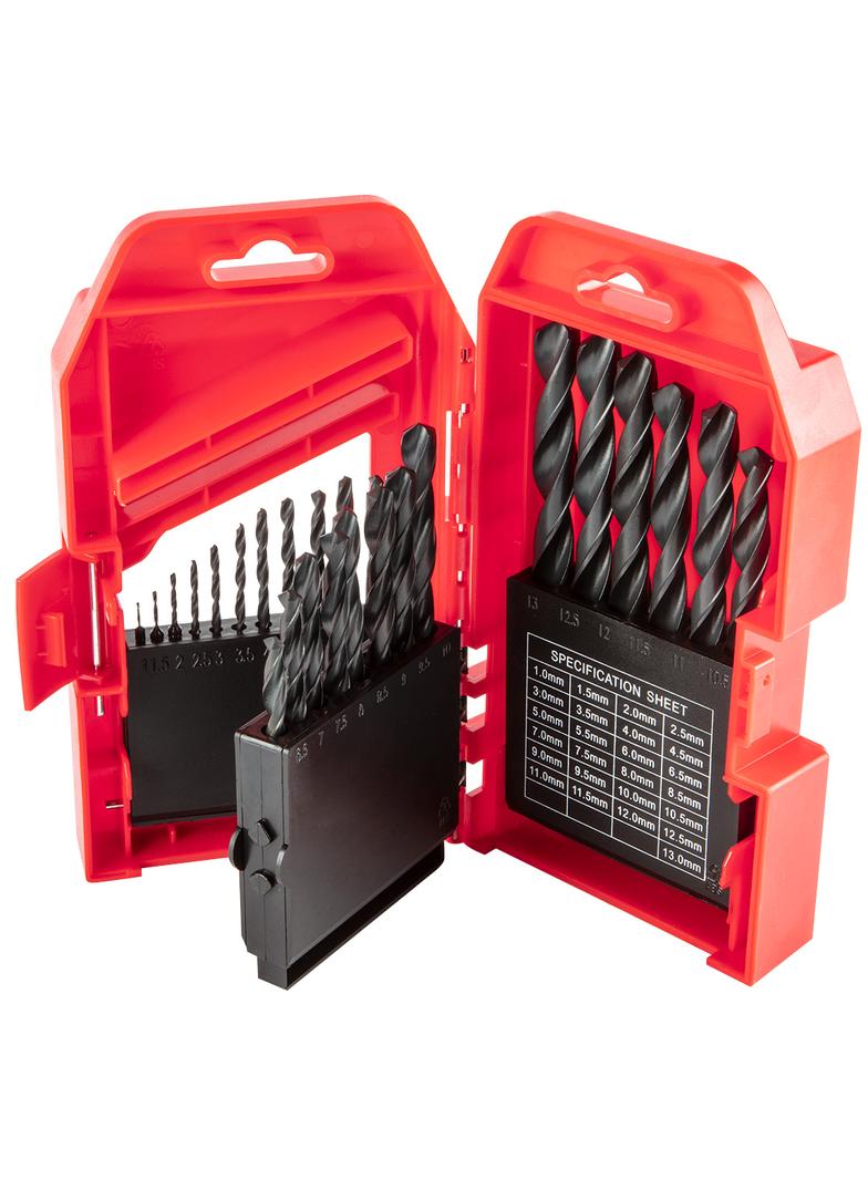 Wiertła do metalu HSS, 1.0-13.0 mm, zestaw 25 szt.