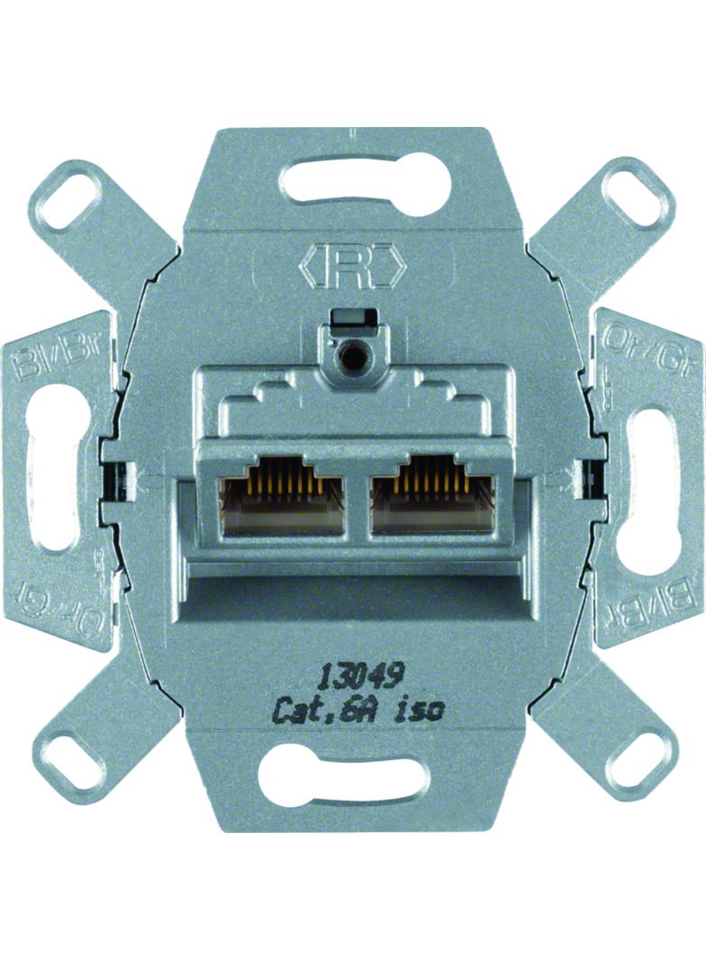 one.platform Gniazdo komputerowe UAE podwójna (RJ45) ekran. kat.6a iso (mechanizm) Berker 4587 WDF410862 HAGER