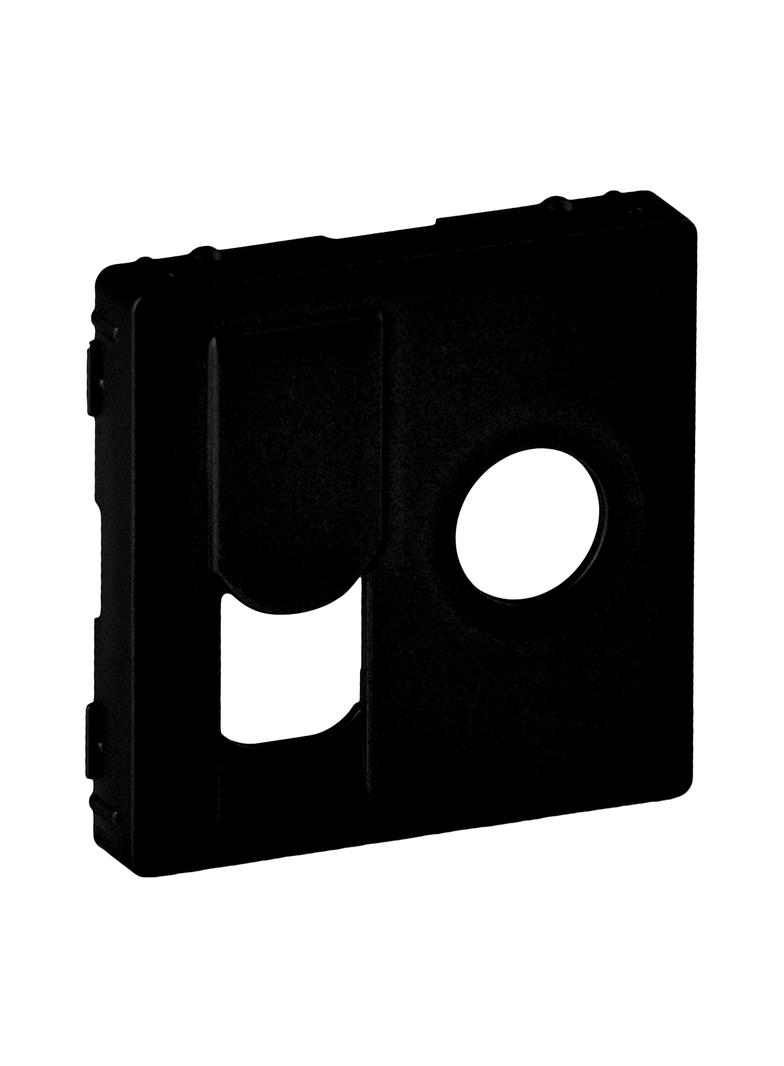 VALENA LIFE - PLAKIETKA GNIAZDA MĘSKIEGO TV + RJ45 KAT.6 UTP CZARNA