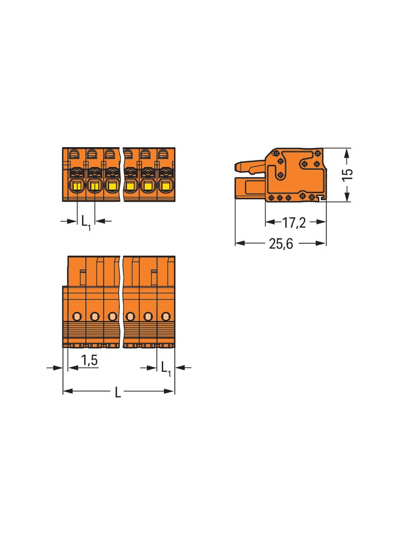 Gniazdo MCS‑MIDI Classic 24‑biegunowe pomarańczowe raster 5,08mm 2231‑324/026‑000 /10szt./ WAGO