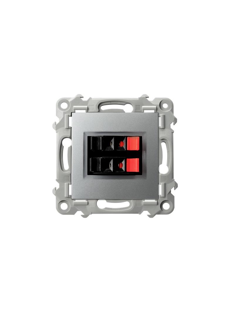 SZAFIR Gniazdo głośnikowe podwójne - kolor srebro