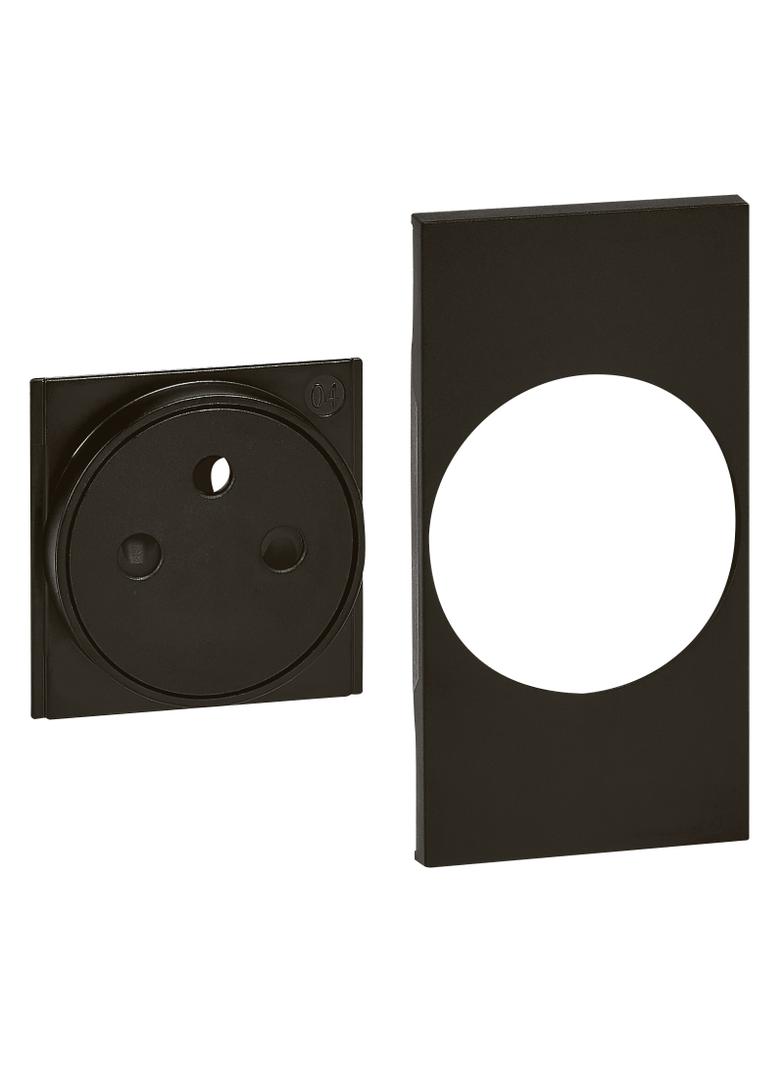 LIVING NOW - PLAKIETKA GNIAZDA PŁASKIEGO 2P+Z - 2 MODUŁY - CZERŃ, Bticino