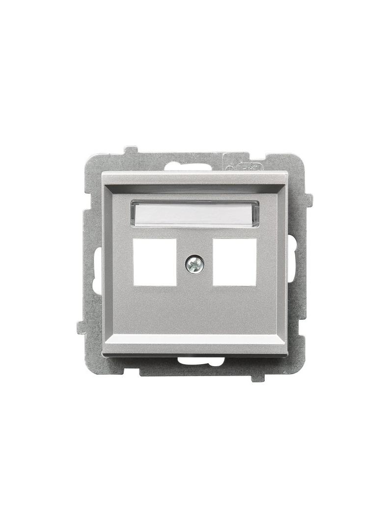 SONATA Obudowa gniazda podwójnego typu Keystone prosta - kolor srebro mat