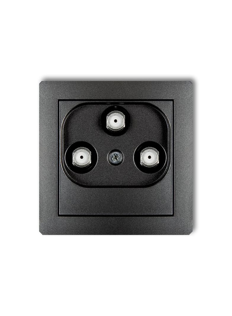 DECO Gniazdo antenowe multimedialne 3F DATA (UPC) grafitowy 11DGMU KARLIK