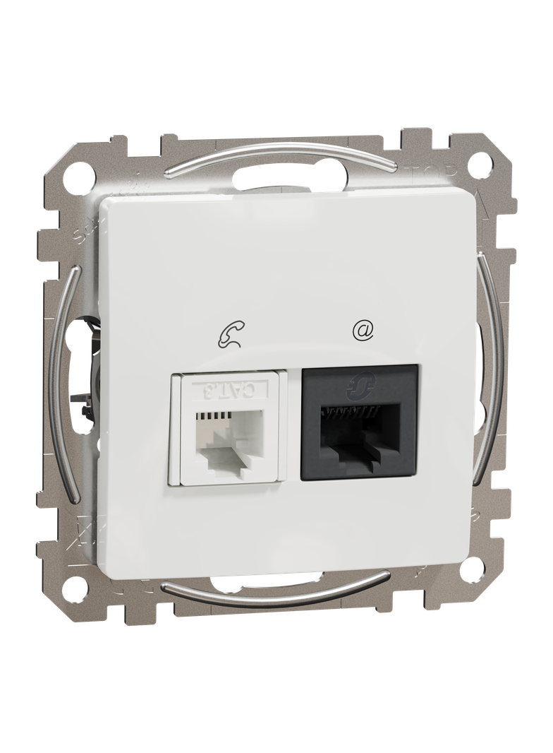Sedna Design & Elements Gniazdo komputerowe-telefoniczne kat. 5e UTP białe SDD111458 Schneider