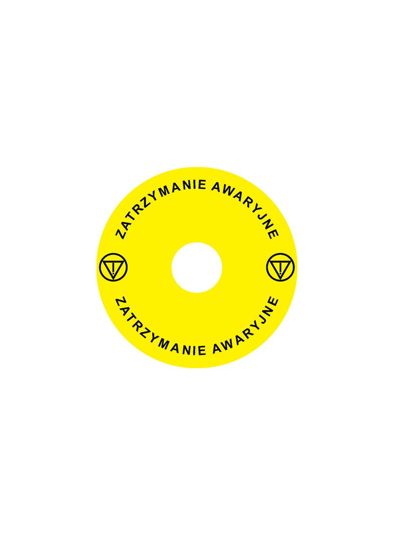 Ex9P1 H S9PL Naklejka wyłącznika awaryjnego do Ex9P1 H średnica 90mm samoprzylepna żółta PL 106810