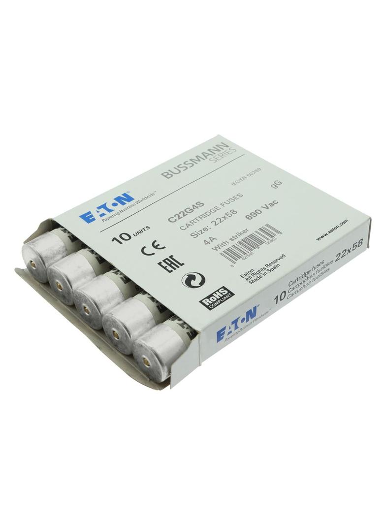 C22G4S Wkładka cylindryczna z wybijakiem 22x58 4A GG 690V AC C22G4S EATON