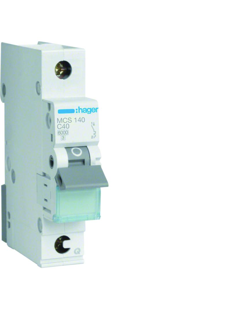 MCB Wyłącznik nadprądowy 6kA 1P C40A QuickConnect MCS140 HAGER