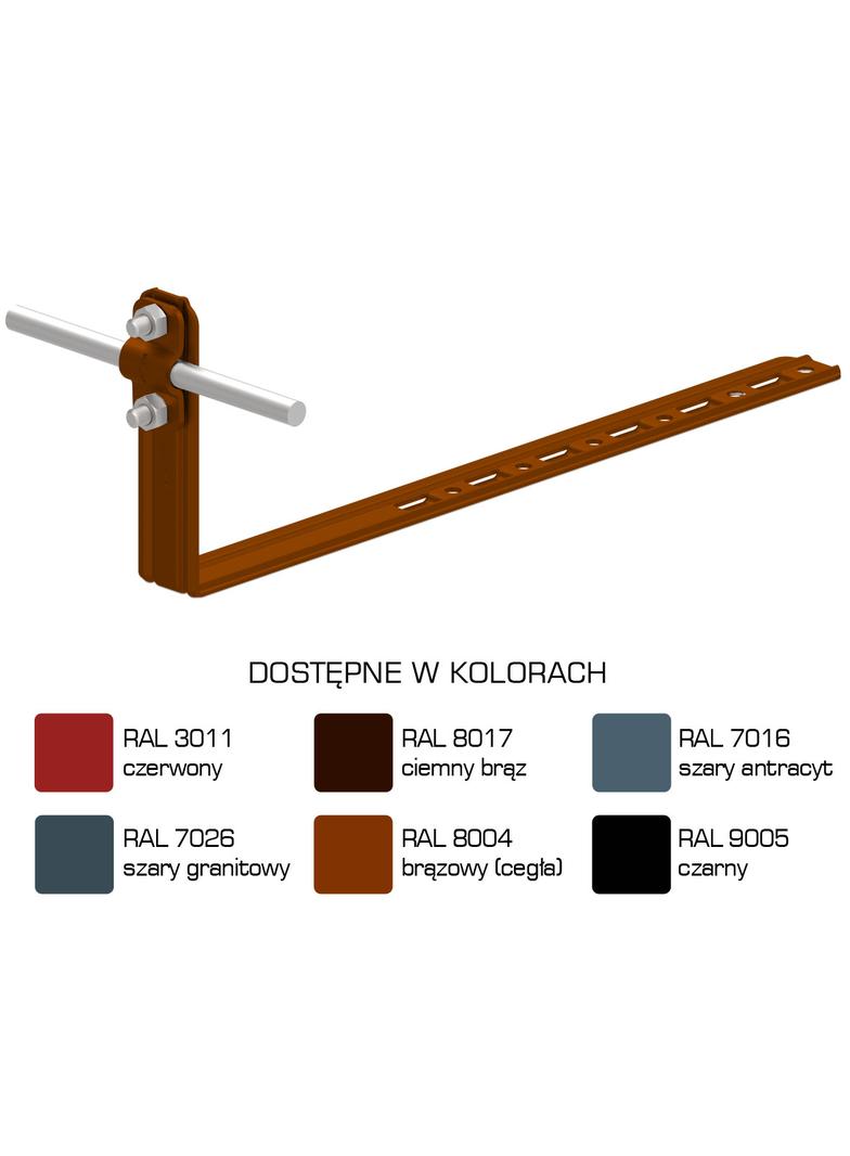 AN-25KL/LA/-N Uchwyt dach.regul.pros.Z-śruba L=28cm,H=10cm /LA/
