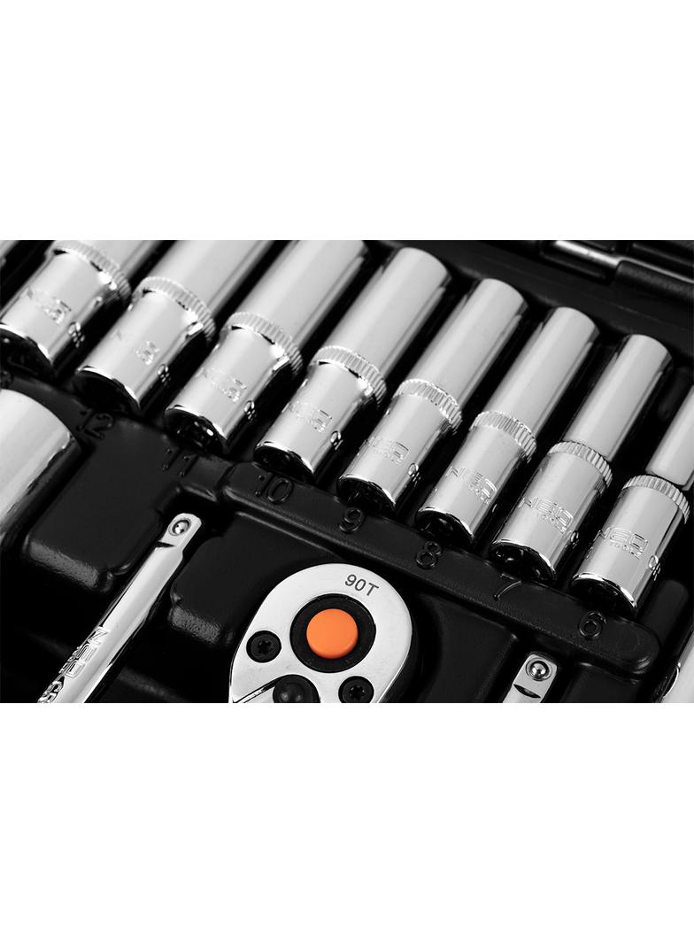 Klucze nasadowe 1/4", 1/2", zestaw 110 szt., CrV