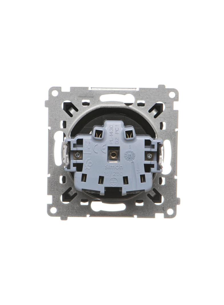 Simon 54 Gniazdo bez uziemienia z przesłonami 16A z. śrub. czarny